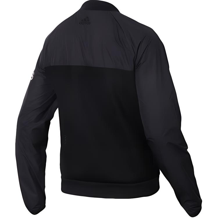 adidas Цветной блок буквенный принт воротник стойка повседневная куртка женская куртка черный DN3169