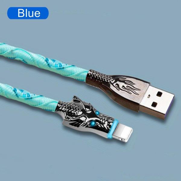 USB-кабель для быстрой зарядки, светодиодный цветной светильник, кран, кабель для зарядки телефона для IPhone / кабель Micro USB / Type-C для IPhone и других смартфонов Android