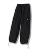 NP STUDIO Nylon String Wide Cargo Pants Black