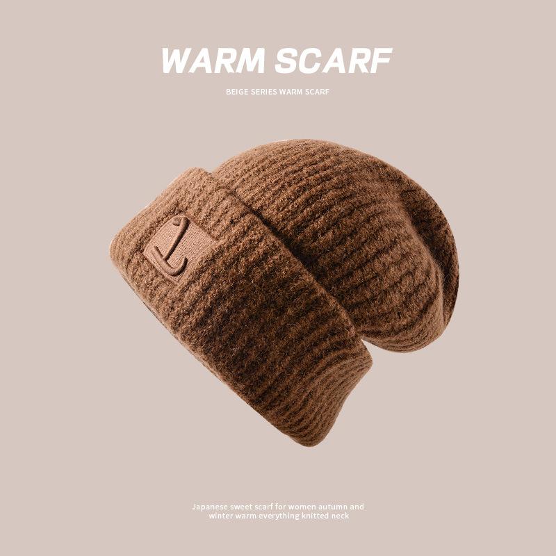 Maillard Hat Women's Fisherman Knitted Versatile Stacking Cold Warm Cute Plush