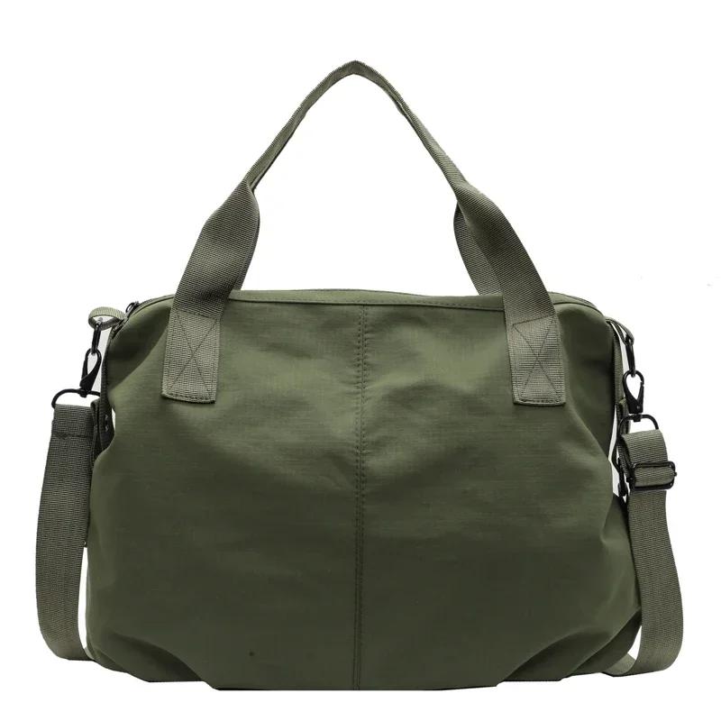 Сумки на плечо из нейлона однотонного цвета с застежкой-молнией, высококачественные сумки с внутренним карманом для женщин, швейная линия, сумки через плечо