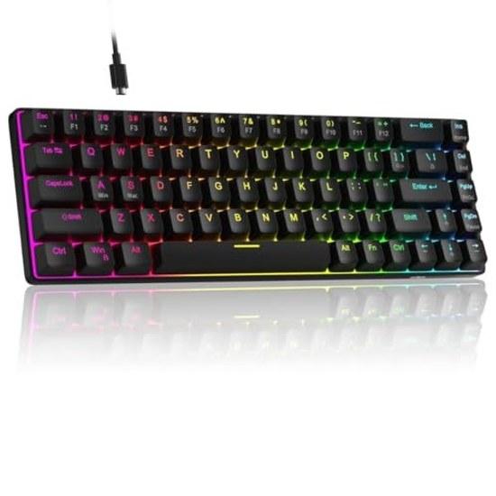 Игровая клавиатура MageGee с быстрым триггером, 68 клавиш, английская раскладка, проводная, RGB, размер 60%, игровые магнитные переключатели, механическая, сверхбыстрая, ход 1,4 мм, частота опроса 8000 Гц