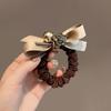 Стильная заколка для волос Ретро Жемчужная кожаная резинка Бант Высококачественная резинка для волос 'Большие кишки' Осенне-зимняя заколка для волос Кожаный чехол