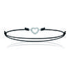 [J0086] - Silver Bracelet 'Love' Black Silver - 7x10 Mm