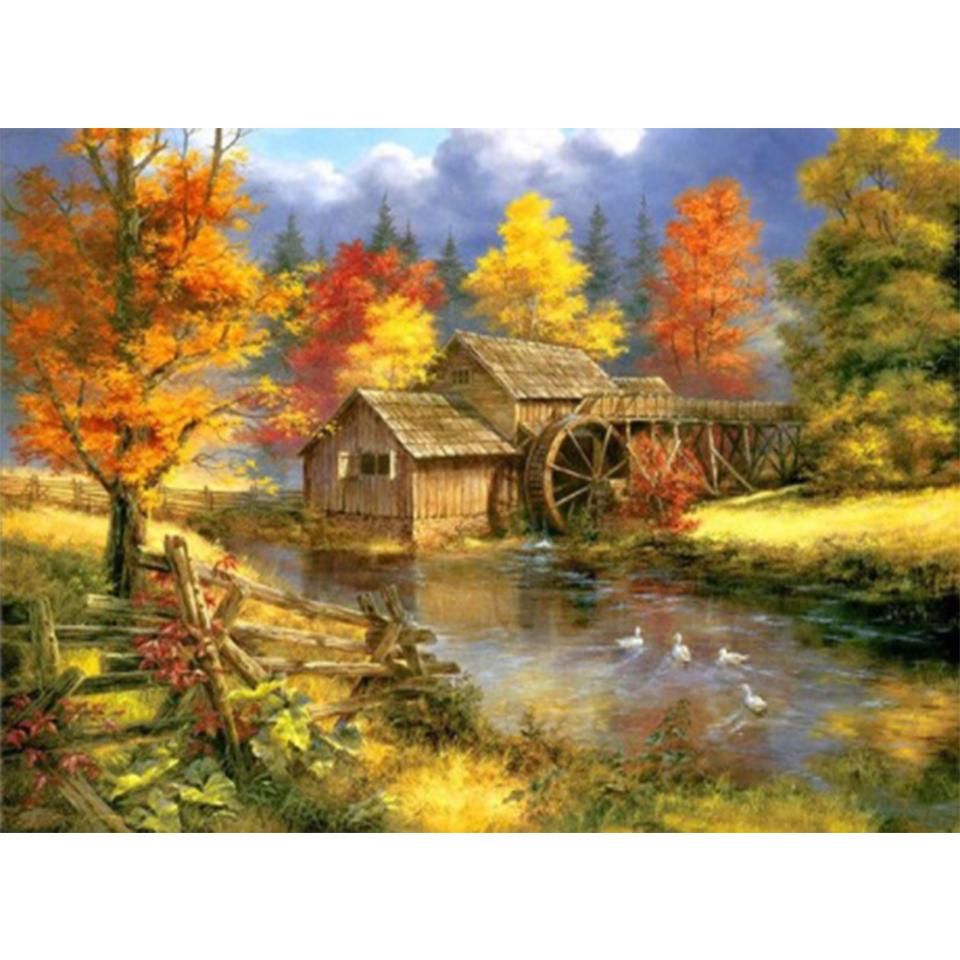 5D DIY алмазная живопись пейзаж горный хрусталь художественная картина полная алмазная вышивка мозаика домашний декор пейзаж комплект для вышивки крестом