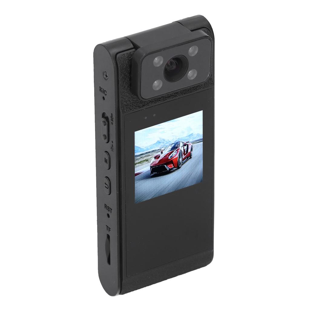 4K WiFi Body Mounted Camera Back Clip 180 Deg Rotating Lens Loop Recording 1400mAh Battery Pocket