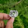 Gift For Her 925 Silver Natural Green Amethyst Stackable Flower Adjustable Ring