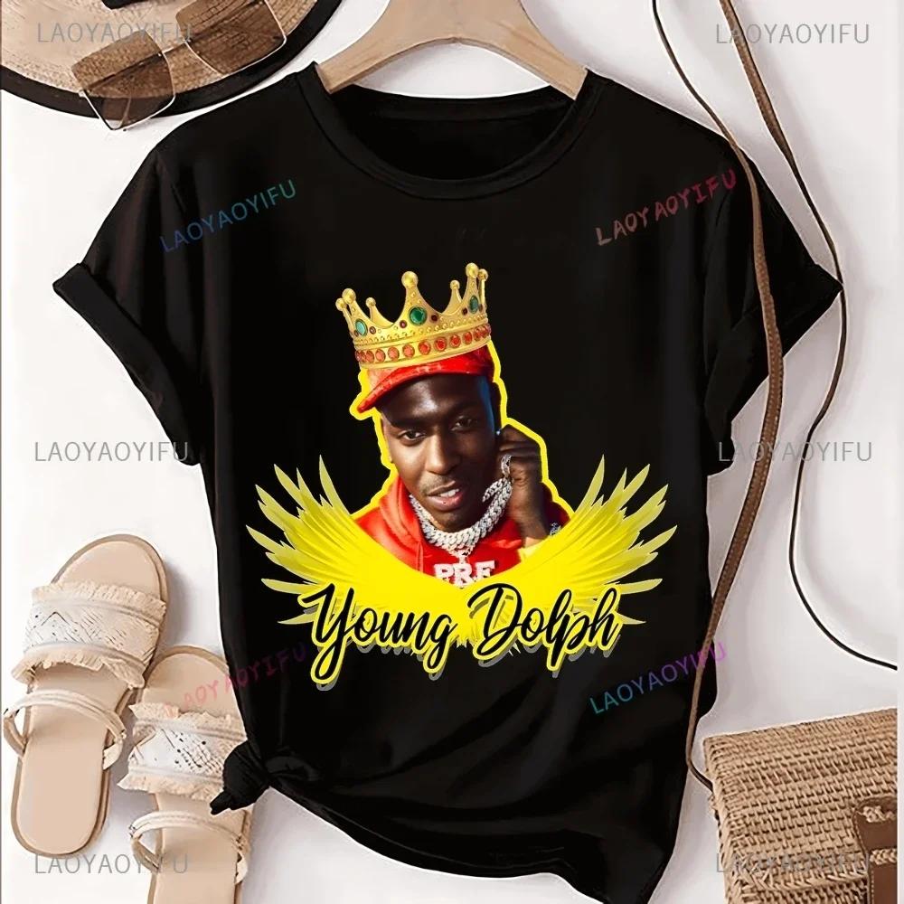 Young Dolph Rapper Printed T-shirt Top Young Dolph Neutral Trend Harajuku Short Sleeve Unisex Shirt Graphic Oversized T-shirt