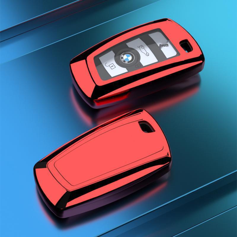 Compatible BMW Key Case for X3, X4, 1, 3, 5, & 7 Series - Decorative Key Shell & Chain
