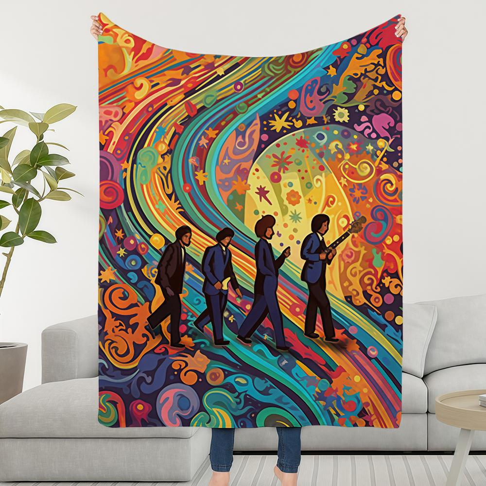 Blanket Throw Super The Cosy Plush B-BeatleS-ES Living Band Room Sofa Couch Childish Birthday Gifts