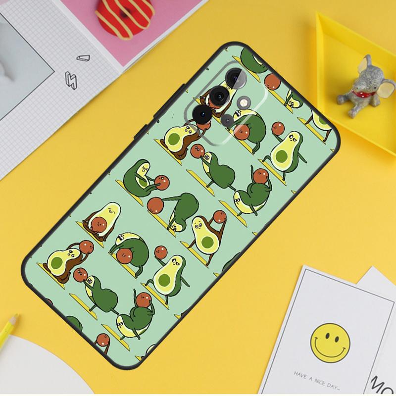Avocado Yoga Funny Pattern Phone Case For Samsung Galaxy A53 A33 A13 A12 A32 A52 A14 A34 A54 A15 A25 A35 A55 A71 A51