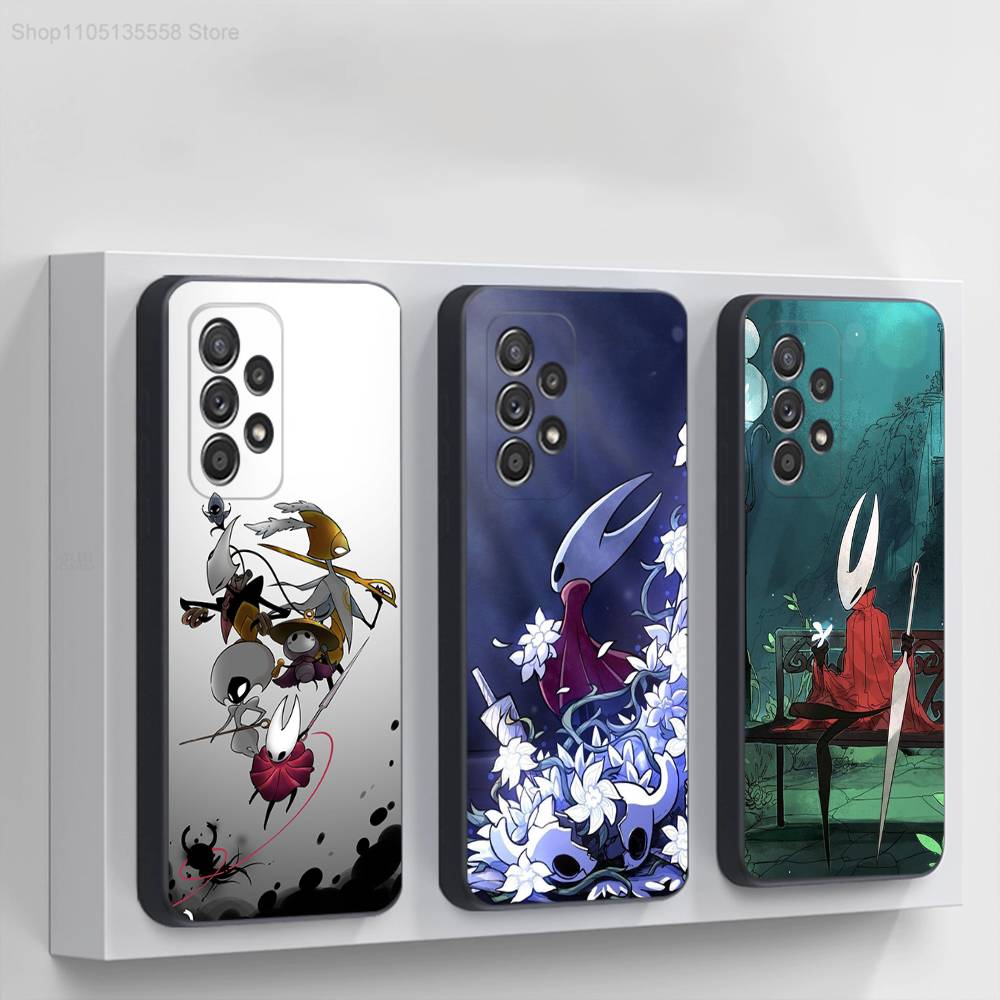 H-Hollow Knight S-Silksong Чехол для телефона для Samsung S 25,24,23,22,30,21,10,9,Ultra,Plus,Lite,FE,4,5G Черный Мягкий чехол