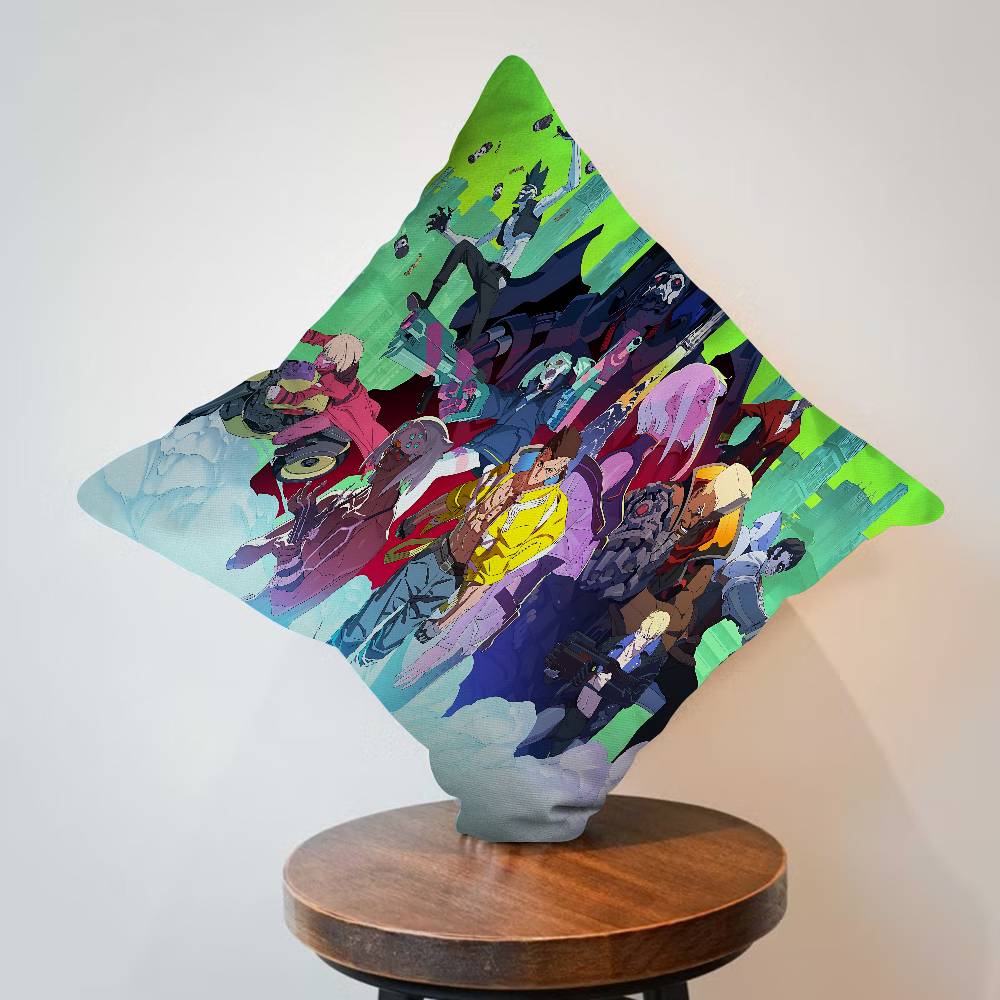 C-Cyberpunk Cartoon E-Edgerunners Decorative Room Aesthetics Pillow Case Home Decor Bedroom Sofa Bed Couch Pillow Cover 45X45