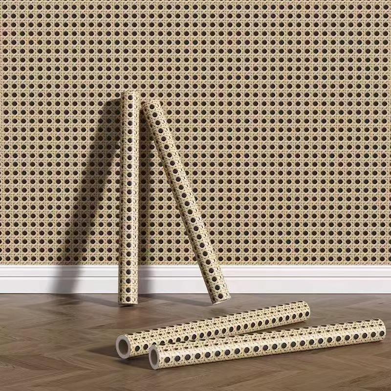 Винтажные обои из самоклеящегося винила в плетеном стиле, легкая DIY-установка для спальни, гостиной, фона для стриминга