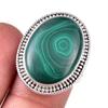 Natural Malachite Gemstone 925 Solid Sterling Silver Jewelry Ring Size 8 a2M00