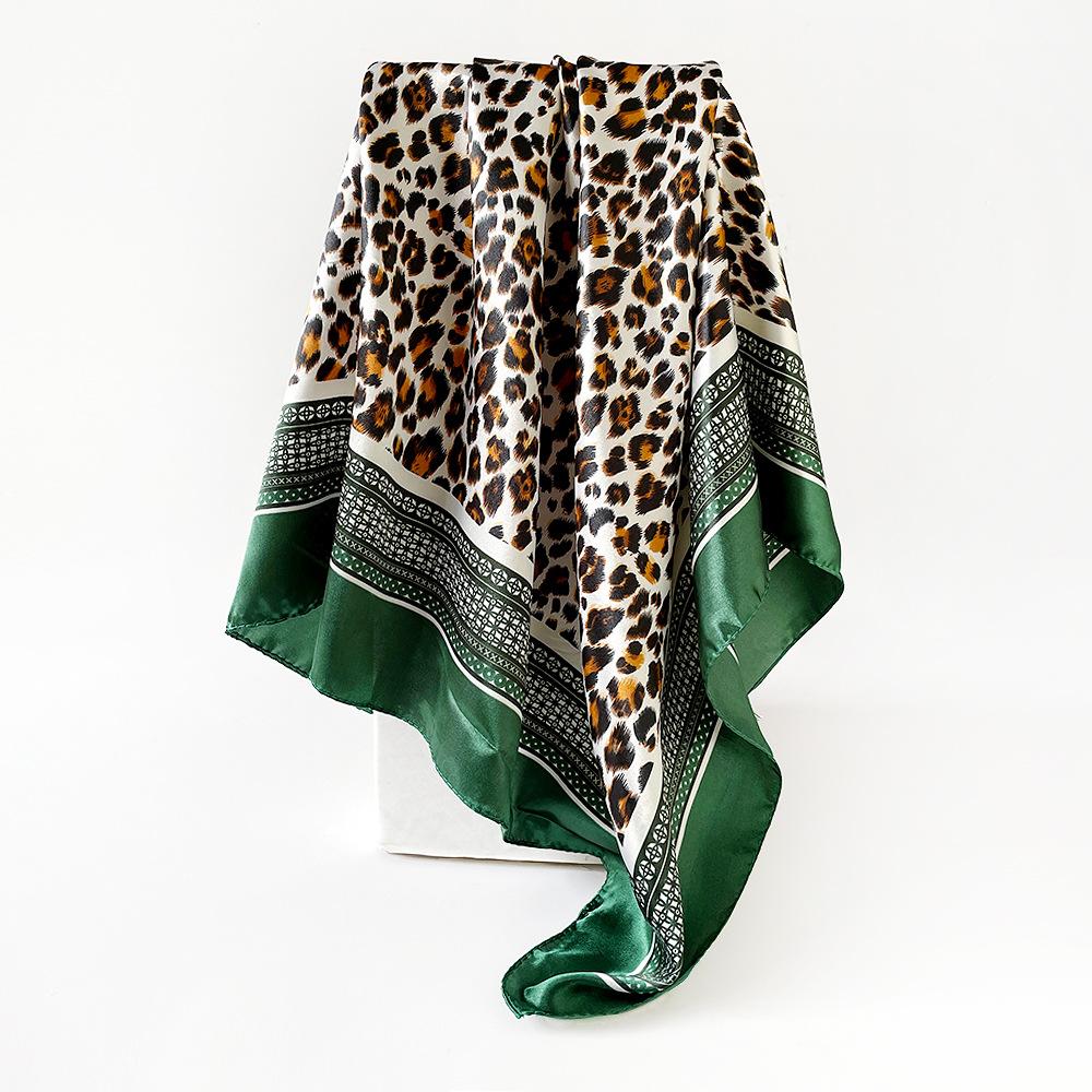 Artificial silk scarf 90cm women's new arrival headscarf satin square scarf leopard print shawl