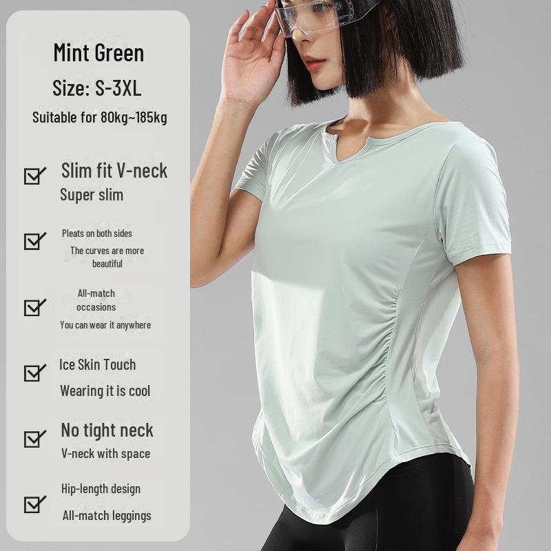 Женская облегающая футболка для йоги и фитнеса — пилатес, бег и прохладные утренние тренировки