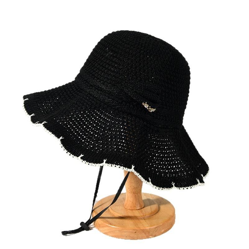 Summer sweet and cute lace sun hat women's face small straw straw hat seaside travel beach sun hat