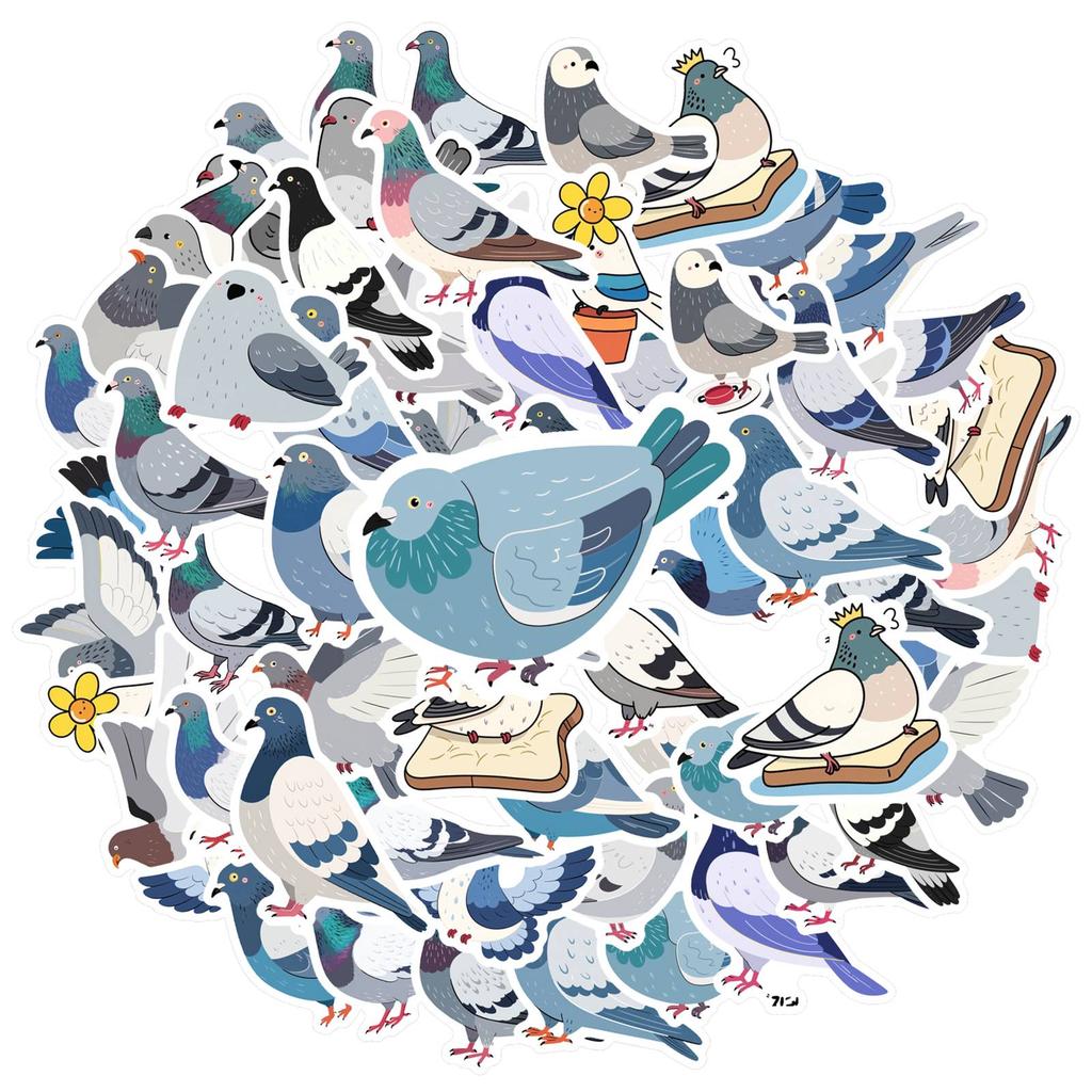 35pcs Playful Cartoon Stickers Whimsical Birds DIY Stickers Animal Stickers For Laptop Luggage Scrapbook Diary Sticker DIY