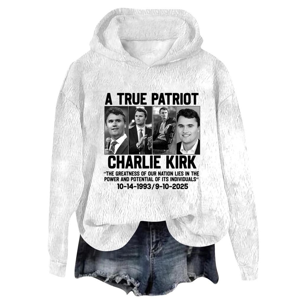 Women's Hooded Long Sleeve Printed Flannel Top Hooded Sweatshirt