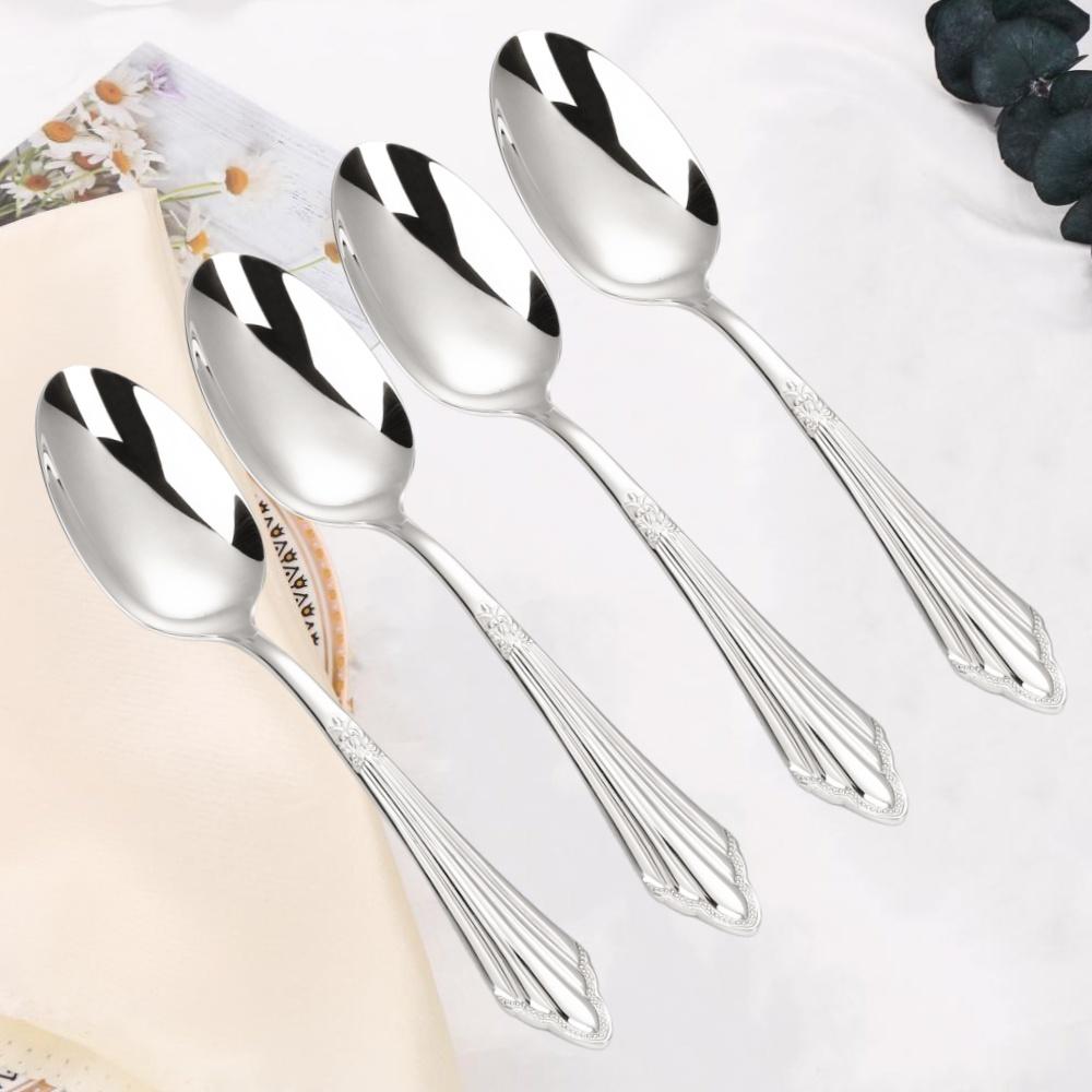 8.39 "Luxury Gold Plated Glossy Dinner Spoon Set Stainless Steel 18-10 Extra Large Table Spoon Dishwasher Safe 2/3/4/5/6 Pieces4