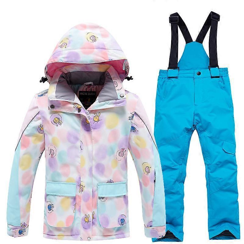 Winter -30 Children Ski Suit Professional Skiing Snowboarding Kids Jacket and Pants Warm Waterproof Snow Suit - 1023 Set