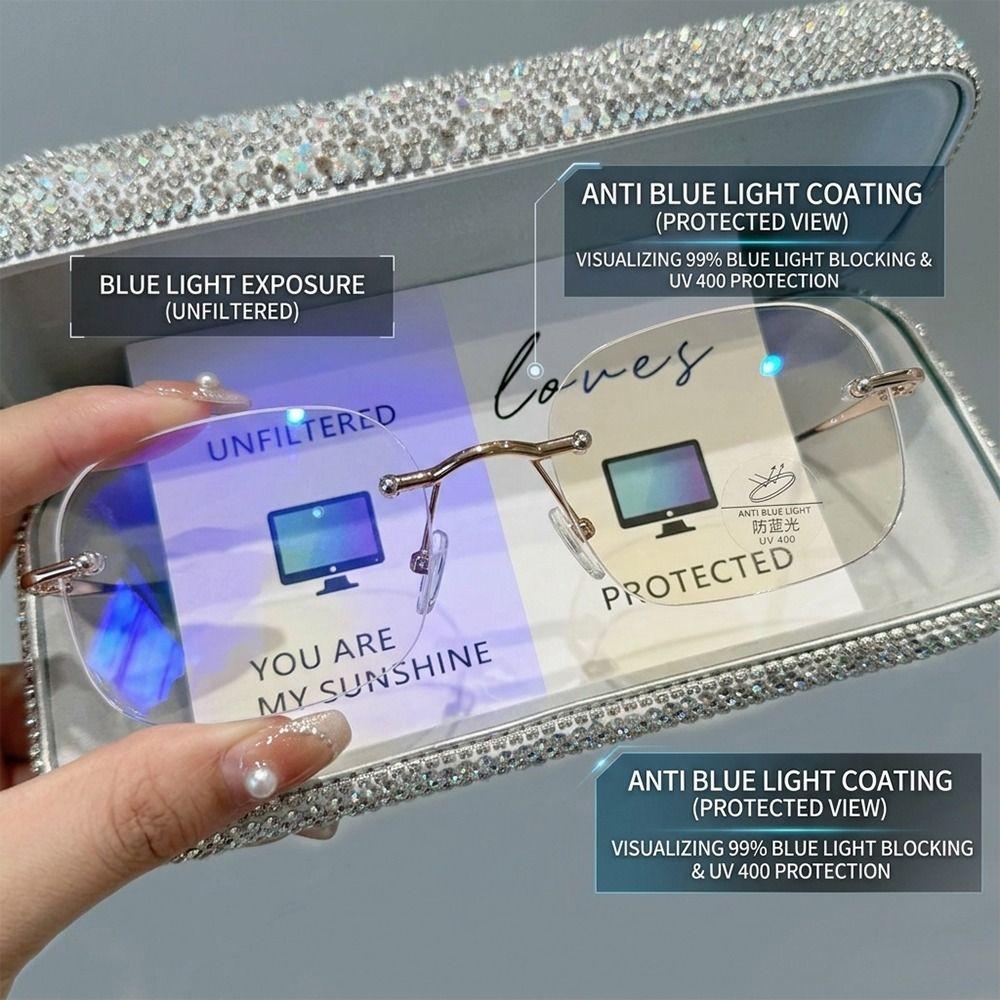 Rimless Hyperopia Glasses Eye Protection Presbyopia Eyeglasses Office
