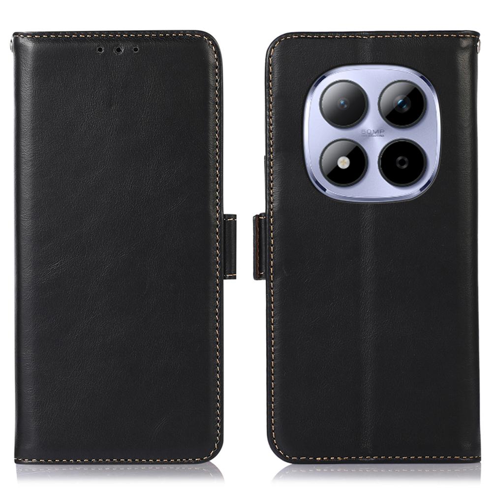 Для Xiaomi Redmi Note 15 Pro 4G (Глобальный) Чехол-кошелек из натуральной коровьей кожи с защитой от RFID, чехол для телефона