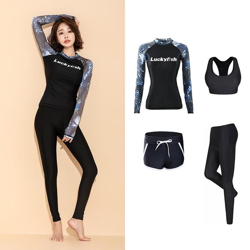 Diving Wetsuit Women UV Protection Rash Guard Set Long Sleeve Swimwear Surfing Snorkeling
