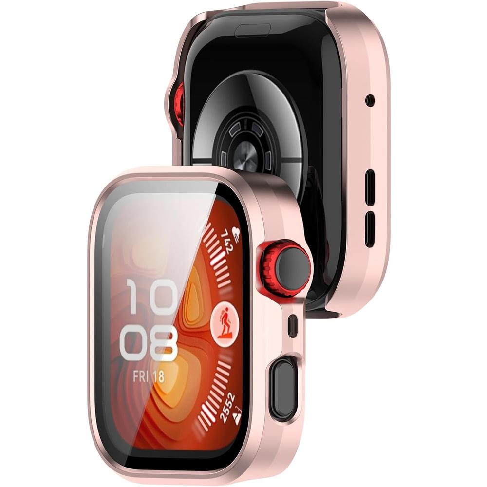 2in1 Case + Tempered Glass for Huawei Watch Fit 4 Pro, Pink