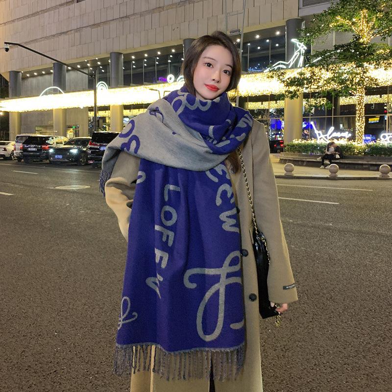 Scarf Women's New Winter Shawl Outer Wear Fashionable High End Imitation Cashmere Thickened Warm Mother's Scarf