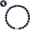 Bracelet - - Genuine Freshwater Cultured Pearl 5-6 Mm - Yellow Gold - Black Tahiti - AAA+