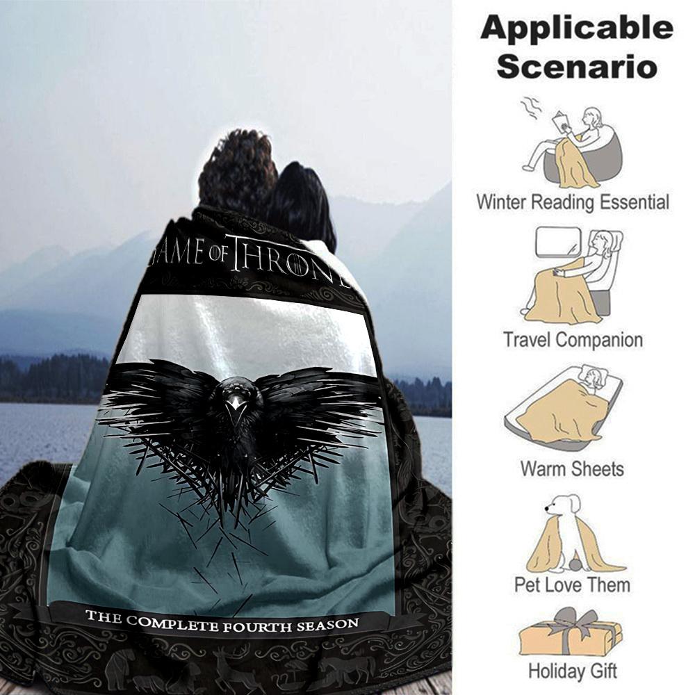 1pc Game of Thrones The Complete Fourth Season Blanket Lightweight Flannel Throw for Sofa Bed Travel Camping Livingroom Office Couch Chair 1137KK