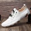 FashionMen's Casual Shoes Cow Leather White Sneakers Outdoor Shoes Men Loafers Vintage Slip On Designer Flats Leisure Plus Size 38-47