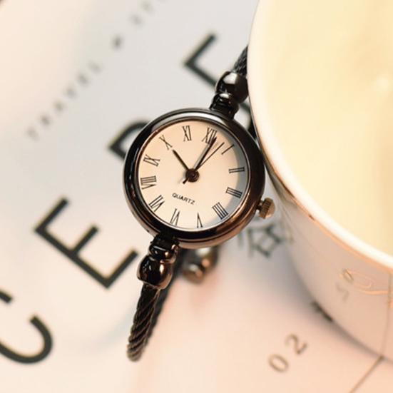 Женский ретро-браслет из нержавеющей стали с круглым циферблатом, кварцевые наручные часы