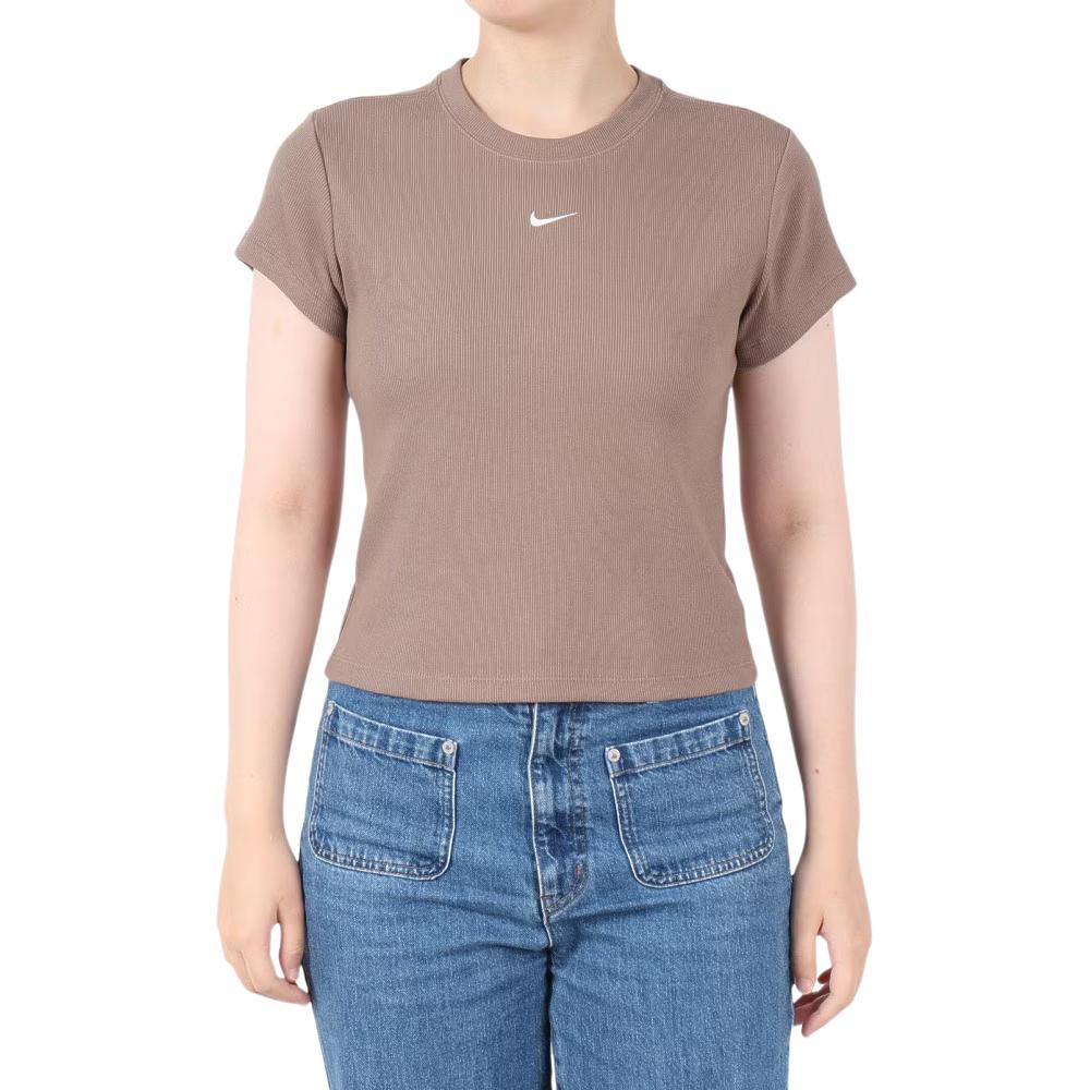 Nike Женская футболка с логотипом, приталенная, с круглым вырезом, коротким рукавом, топ HV4995-214
