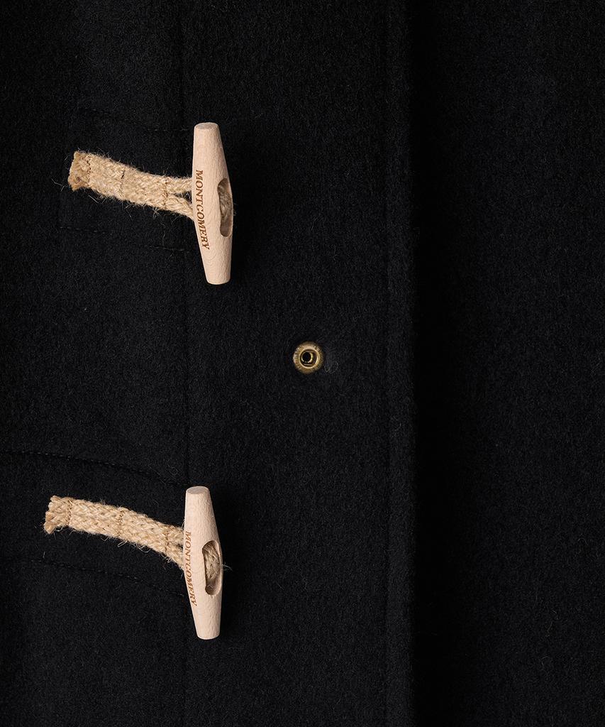 Montgomery Long Original Duffle Coat With Wooden - Black