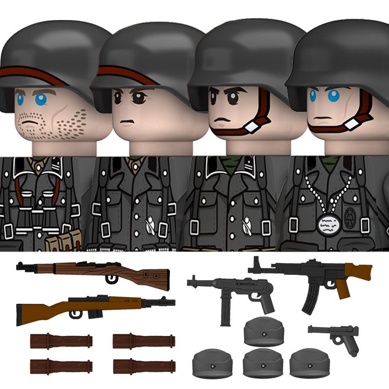 Нетоксичные Военные Вторая Мировая Война Немецкий Флот Бронетанковые Войска Строительные Блоки США 101-я Великобритания Советский Союз Солдаты Пехота Оружие Кубики Игрушки Дети