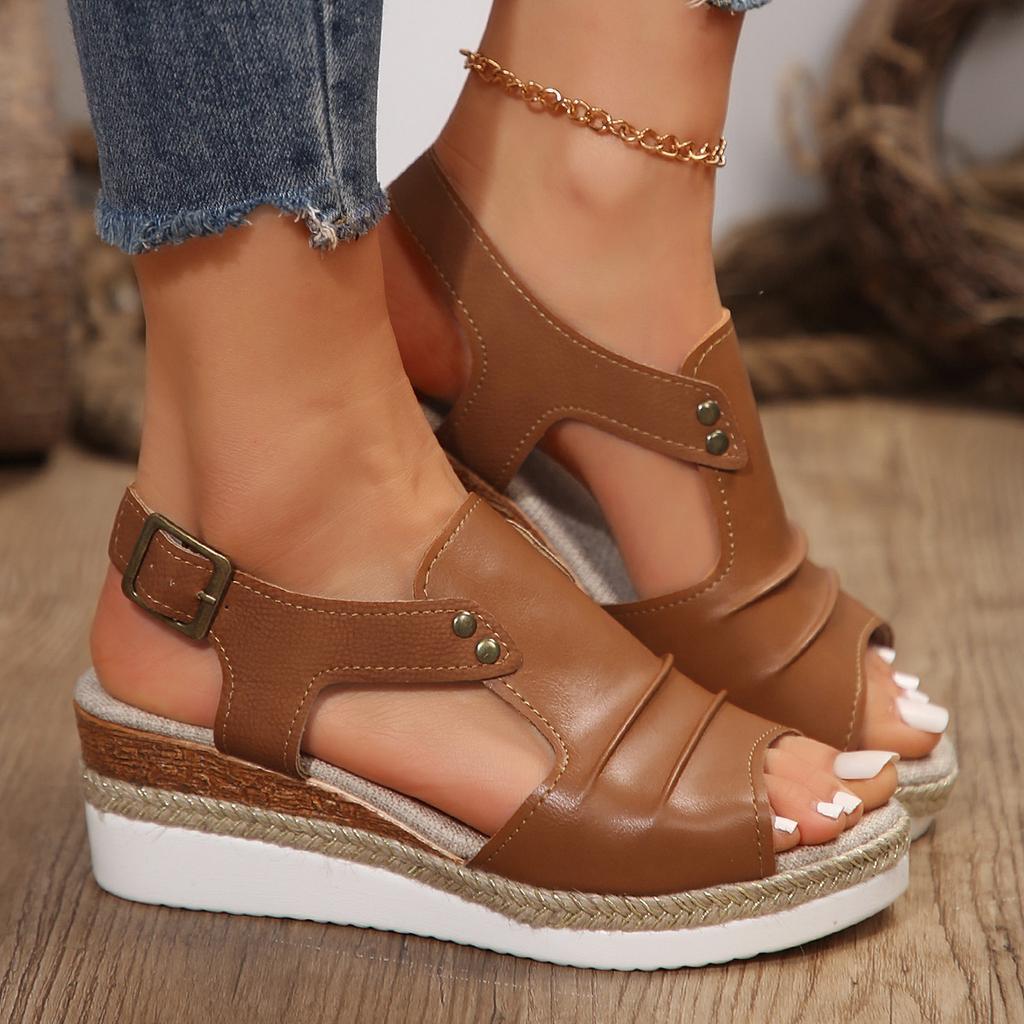 2024 Summer Women's Wedges Sandals Plus Size 43 Casual Fashion Platform Sandals with Heels Sandalias Mujer Ladies Roman Sandals