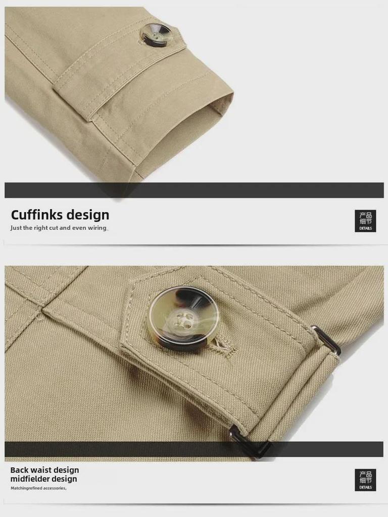 Легкая мужская куртка-ветровка из хлопка осень 2024 г.