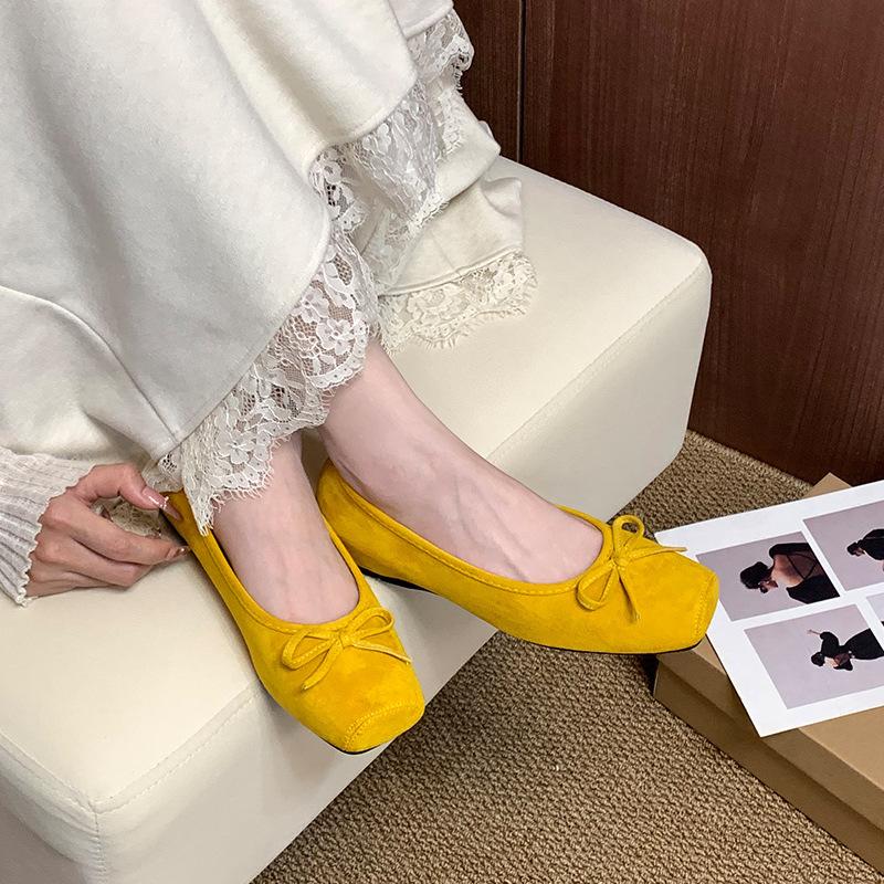 Туфли на скрытой платформе с квадратным носком для повседневной носки, женские туфли-лодочки с бантом в ретро-стиле