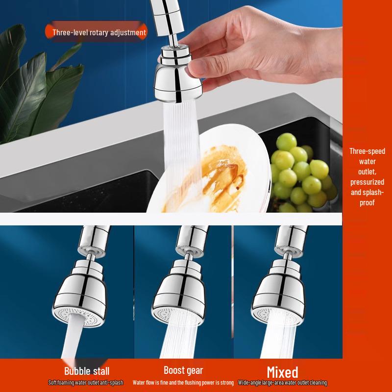 Rotating Anti-Splash Kitchen Sink Faucet Extension Aerator