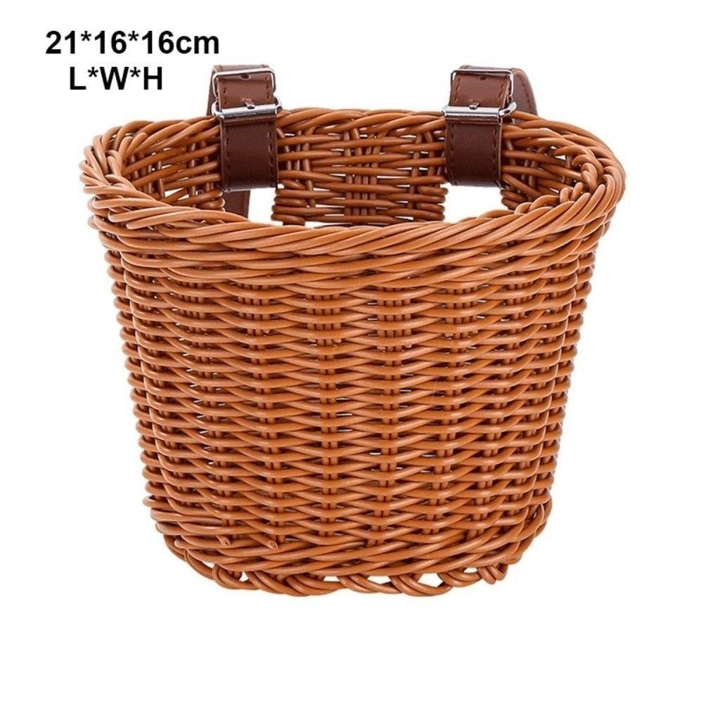 Rattan Wicker Rattan Wicker Bicycle Storage Bag Retro Woven Bicycle Basket Bicycle Accessories