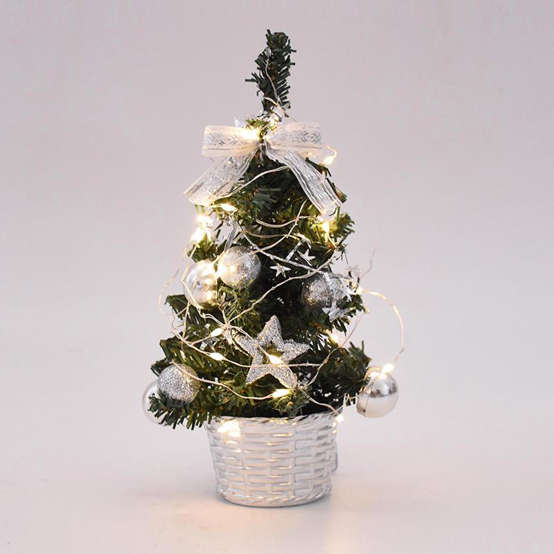 20/30cm Artificial Christmas Tree with LED Light Balls 2025 Christmas Decoration for Home 2025 New Year Gift Xmas Table Ornament