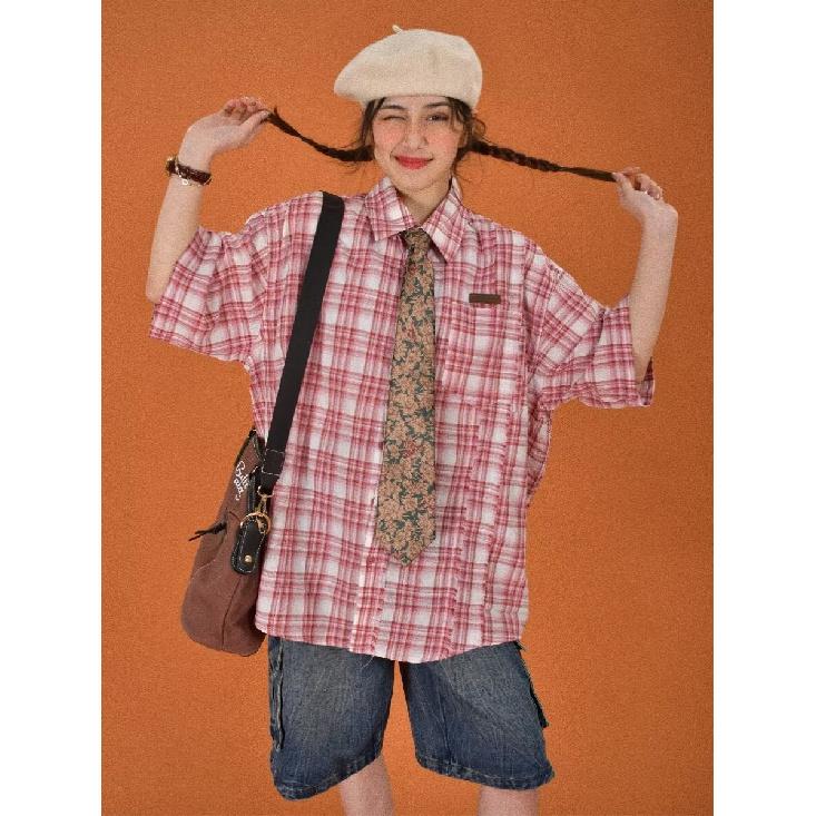 Летняя новая повседневная рубашка с рукавами пять четвертей, свободная рубашка большого размера с короткими рукавами для мужчин и женщин