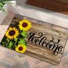 2D Flat Sunflower Pattern Doormat, Suitable for Hallway, Kitchen, Living Room, Laundry Room, Or Bathroom Home Decor, Flannel Material