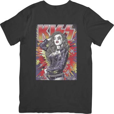 Kiss 10 Music Футболка унисекс из качественного хлопка черного цвета для мужчин и женщин