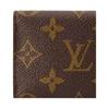 Louis Vuitton Тонкий двухцветный дизайн Блестящая застежка-кнопка Карман для карт из покрытого холста Универсальный держатель для карт Коричневый M26901