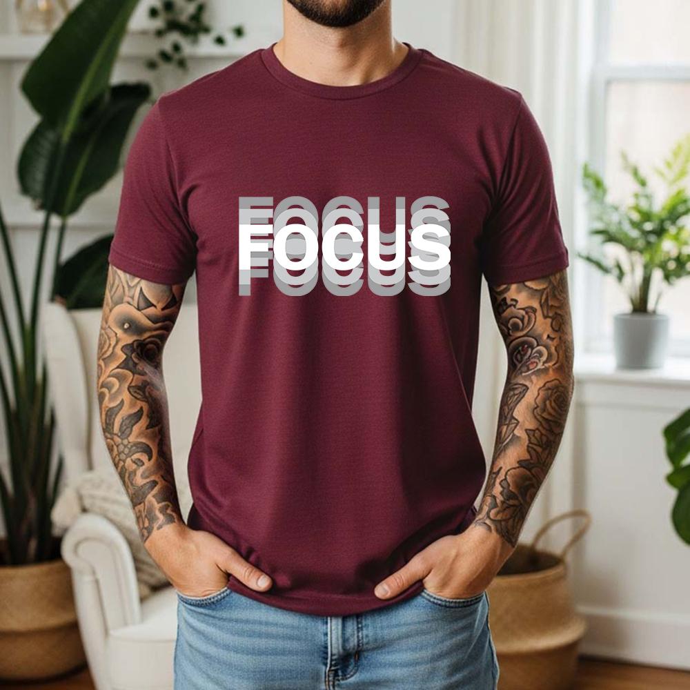 New Summer 100 Cotton Focus TShirt Focus Visual Ghost Letter Minimalist Cool Street Style Oversized Breathable Short Sleeve
