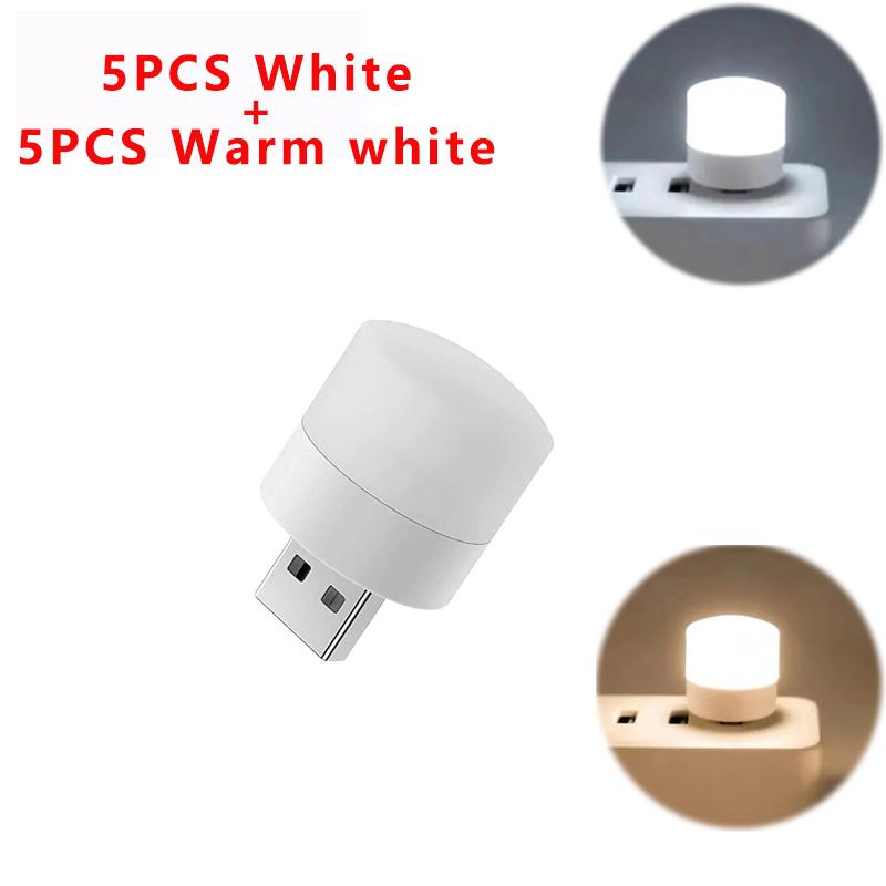 10PCS Mini USB Night Light Portable Laptops USB LED Light Eye Protection Book Reading Lights for Computer Mobile Power Charging